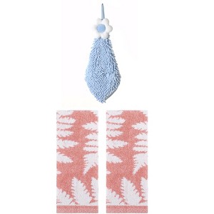 REGALWOVEN 3 Pcs Soft Absorbent Decorative Hand Towels for Bathroom Kitchen - 1 of 4