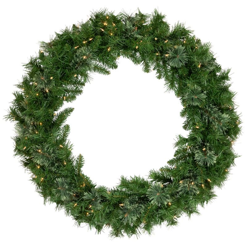 Northlight 36" Prelit Mixed Cashmere Pine Artificial Christmas Wreath - Clear Lights, 1 of 8