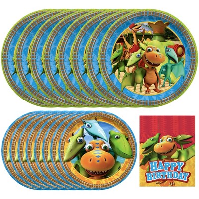 Treasures Gifted Dinosaur Train Birthday Party Tableware Starter Set for 16 Guests