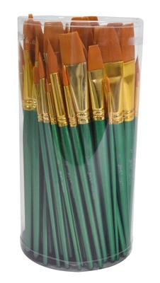 Sax Golden Taklon Watercolor Paint Brushes, Round Type, Assorted Sizes, Set  Of 6 : Target