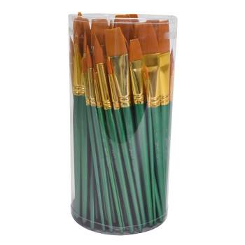 Sax Copper Acrylic Brushes, Brights & Rounds, Long Handle, Assorted Sizes,  Set of 6