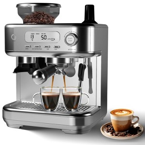 Espresso Machine With Grinder, Professional Coffee and Espresso Maker Combo - 1 of 4