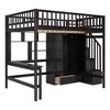 NicBex Full Size Bunk Bed with Desk Loft Bed Bed Frame with Shelves, Wardrobe, Storage Stair and Full Length Guardrails, No Box Spring Required - 3 of 4