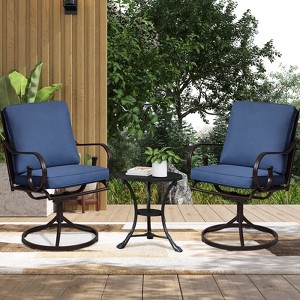 EROMMY Patio Swivel Chair Set Of 2, Outdoor Dining Chairs With Cushions, 360° Swivel Rocker Patio Chairs For Porch, Deck, And Garden - 1 of 4