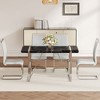 NicBex Dining Table Set for 4 Rustic Industrial Rectangular Dining Table with MDF Tabletop with 4 PU Chairs for Kitchen - 2 of 4