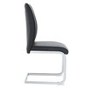 SEVOBAL Dining Chairs Set of 4 High Resilience Luxury PU Material Simple Arch Chair with Arched Metal Silver Leg, Dark Gray, 17.3"*21.6"*39" - 4 of 4