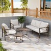 EAGLE PEAK Sunset Dune 5 Piece Collection Modern Outdoor Furniture Set, Patio Wicker Wood Grain Lounge Set - 2 of 4