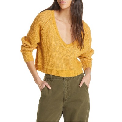 Free People Womens Cropped Knit Sweater