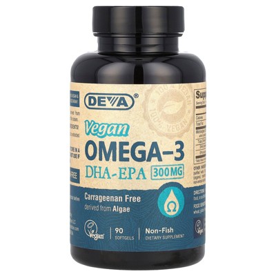 Deva Vegan Omega-3, DHA-EPA, 300 mg, 90 Softgels