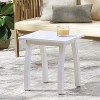 Kumasinova Elegant Acacia Wood Patio End Table,Stylish Outdoor Sofa Side Table with Sleek Legs&Slatted Top,Accent End Table for Poolside,Teak - 3 of 4