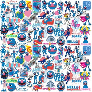 Sesame Street Grover 100ct Vinyl Large Deluxe Stickers Variety Pack - 1 of 4