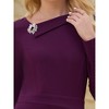 INSPIRE CHIC Women's Elegant A-Line Asymmetrical Neckline Wear to Work Flare Dress - 4 of 4