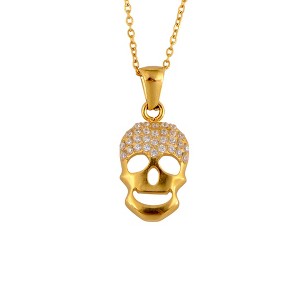 Anna-Kaci Crystal Rhinestones Skull Pendant Necklace for Halloween & Punk Rock - 1 of 4