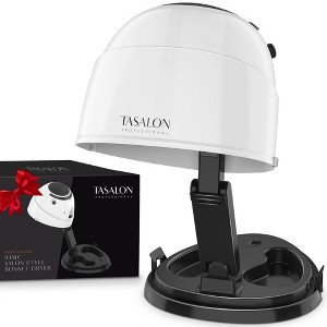 TASALON 1875W Ionic Hooded Hair Dryer Bonnet with 3 Heating Settings - Black& White - 1 of 4