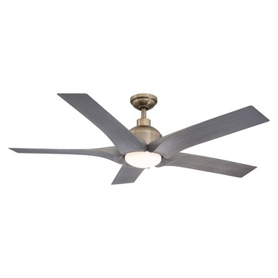 Parrot Uncle 56" Brushed Bronze Indoor Integrated LED DC Motor Ceiling Fan, Farmhouse