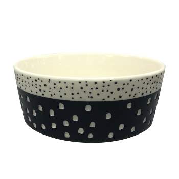Stoneware Pet Bowl with Carved Pattern - Boots & Barkley™