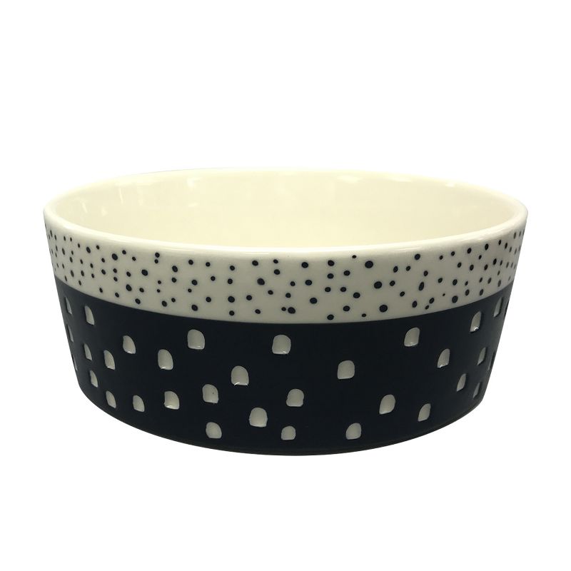 Stoneware Pet Bowl with Carved Pattern - Boots &#38; Barkley&#8482;, 1 of 2