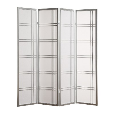 NicBex 4-Panel Room Divider Folding Fabric Privacy Screen with Paper-Looking Partition for Home & Office