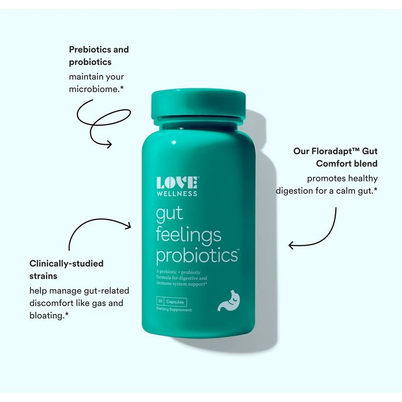Love Wellness Gut Feelings Probiotics for a Healthy Gut &#38; Immunity - 30ct, 5 of 10