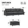 Chenille Sectional Sofa with Ottoman, L-Shaped Cloud Couch Set, Modular Upholstered Furniture, Gray - 3 of 4