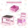 Ifans 3 in 1 Kids Wood Table & 2 Chair Set, Children Activity Table Desk Sets w/Storage Drawer, Detachable Blackboard for Toddlers Drawing Reading Art Playroom, 3-Piece Kid-Sized Furniture - image 2 of 4