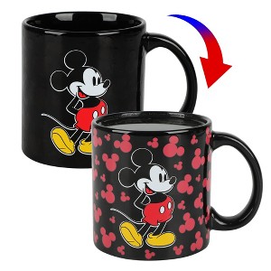 Disney Mickey Mouse Ears 16 Oz Black Heat Reactive Color Changing Ceramic Mug - 1 of 4