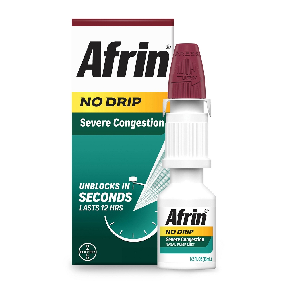 Afrin Nasal Spray No Drip Severe Congestion Relief - 0.5 fl oz