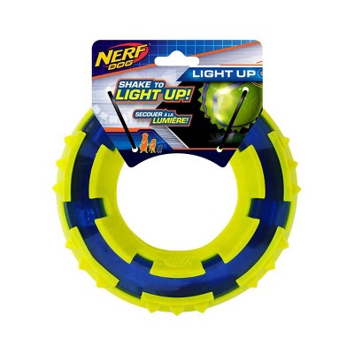 NERF TPR LED Spike Ring Dog Toy - Green/Blue - 6"