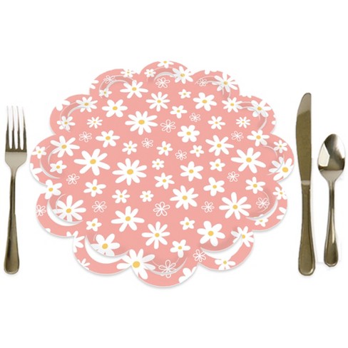 Big Dot of Happiness Pink Daisy Flowers - Floral Party Round Table Decorations - Paper Chargers - Place Setting For 12 - image 1 of 4