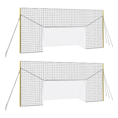 Open Goaaal JX-OGFJ3 Adjustable Soccer Practice Net Rebounder Backstop with Training Goal, Junior Size (2 pack)