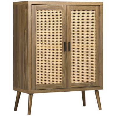 NicBex Farmhouse Sideboard Buffet Cabinet with Rattan Doors Kitchen Storage Cabinet Small Coffee Bar Cabinet for Small Space,Living Room,Natural
