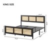 Rattan Bed Frame with Headboard, Strong Metal Slats Support, Noise-Free Design, No Box Spring Needed - 2 of 4