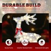 Angel Sar 3-Piece Lighted Tinsel Reindeer Family Set, 110 LED White Deer Decor with Red Bows, 2.4FT Outdoor Indoor Christmas Decoration - 4 of 4