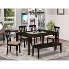 HomeStock 6-Piece Rectangle Cappuccino Finish Solid Wood Top Dining Table with 1 Bench, 4 Chairs - 2 of 4