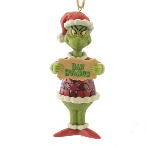 Jim Shore 5.25 In Grinch Bah Humbug Ornament Christmas Dr Seuss Tree Ornaments - 1 of 3