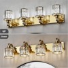 3 lamp Gold Modern Crystal Bathroom Vanity Lamp with 3/4/5/6 Lights for Bathroom, Bedroom, and Indoor Use - 3 of 4