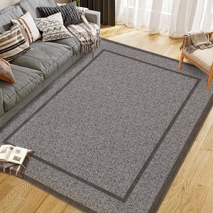 Area Rugs: Washable Non-Slip Simple Carpet, Soft Low Pile Foldable Stain Resistant Rugs for Living Room, Bedroom, Home, Dining Room - 1 of 4