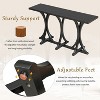 Okak Oak Veneer Wooden Console Table with Slender Curved Legs,Rubber Wood Farmhouse Entryway Table for Living Room,Hallway - 4 of 4