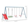 Aghana Digitals 3-in-1 Backyard Metal Swing Set: Nest Swing, 2 Seats, Slide, UV-Resistant, 4-Kid - 2 of 4