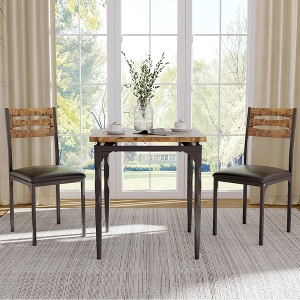 Dining Table Set for 2, 3 Piece Dining Table and Chairs Set of 2, Dining Table Set with Spiral Table Legs - 1 of 4