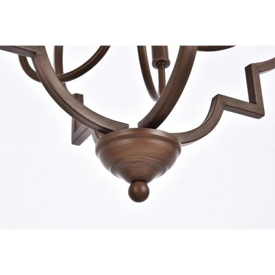 Sandara Weathered Oak 4-Light Metal Pendant
