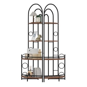 VYNXARIA Metal Frame 4 - Tier Corner Bookshelf: A Modern Style Plant Stand and Storage Solution - 1 of 4