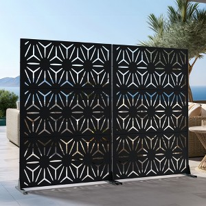 PexFix 72 in. x 47 in. Outdoor Privacy Rectangle Screen Galvanized Steel Panel Divider in Black - 1 of 4