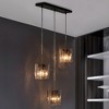 LNC Echonalyri 3-Lights 18.1" Modern Cluster Pendant  Lights, Polished Gold and Matte Black with Smoked Gray Ribble Glass - 2 of 4