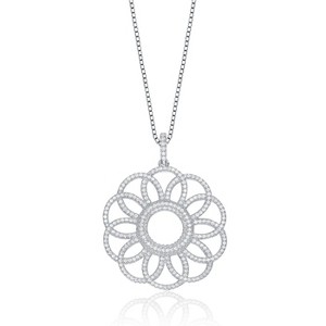 Guili Sterling Silver White Cubic Zirconia Pendant, Featuring a Minimalist Yet Dazzling Design to Enhance Your Style and Sophistication - 1 of 3