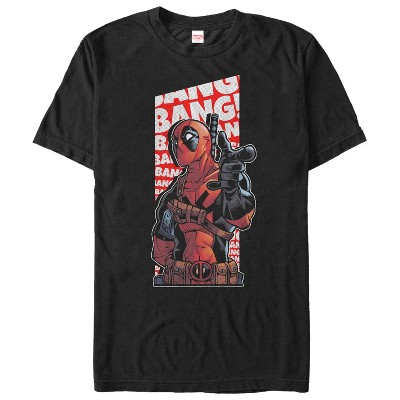 Men's Marvel Deadpool Bang Bang Panel T-shirt - Black - Medium : Target