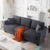Sapphtopaz 86.6" Teddy Velvet Couch Sofa - Cushion Back & Seat with Removable Covers, 660 LBS Capacity, Cozy Furniture for Living Room & Home Spaces - 4 of 4