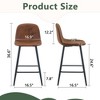 Set of 2 Bar Stool Counter Stool Dining Chair Pub Stool, Black/Brown/Dark Gray/White-Modernluxe - 3 of 4
