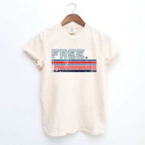 Simply Sage Market Women's Free Stripes Retro Short Sleeve Garment Dyed Tee - 1 of 4