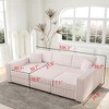 106.3" Convertible Sectional Sofa with Hydraulic Lift Storage Ottoman, Rabbit Plush - 3 of 4